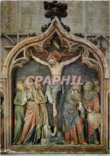 Cartes postales moderne St Thibault la collegiale (XIIIe s) Retabledu XVe s