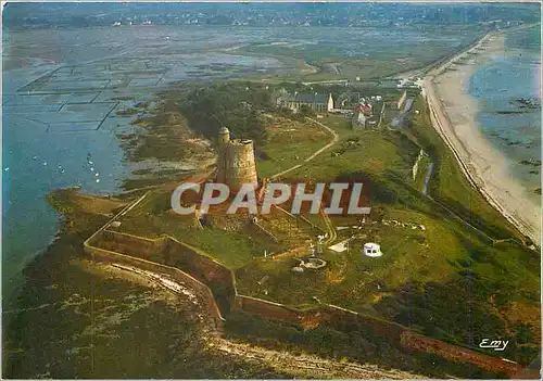 Moderne Karte St Vaast la Hougue (Manche) Le fort de la Hougue (XVIIe s) et ses forticatications construit d'a