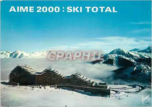 Cartes postales moderne La Plagne (Savoie) Au fond le massif du Mont Blanc