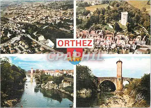 Cartes postales moderne Orthez Vue generale Tour Moncale le Pont Veux sur le gave de Pau