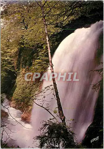 Moderne Karte Dans les Pyrenees en Vallee d'Ossau la Cascade duGros Hetre dans les Gorges du Valentin