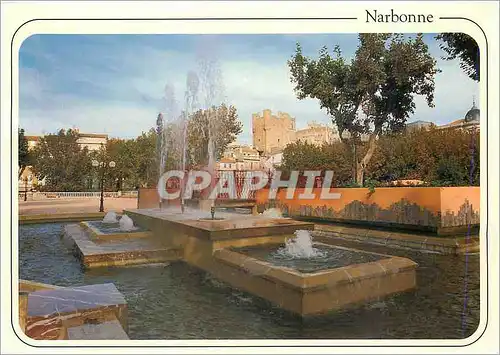 Cartes postales moderne Narbonne (Aude) Jets d'eau sur le Cours Mirabeau