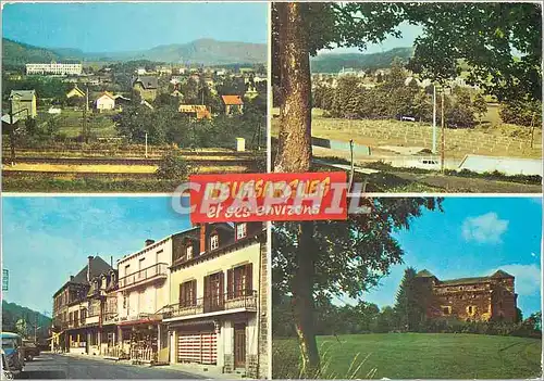 Cartes postales moderne Neussargues (Cantal) Vue generale le Foirail Avenue de la Gare Chateau de Celles