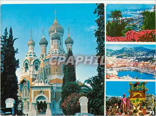 Cartes postales moderne Nice (A M) L'Eglise Russe Promenade des Anglais Le Port