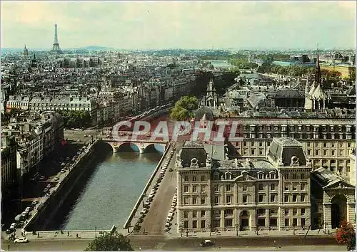 Moderne Karte Paris et ses Merveilles vue generale Cote rive droite de la Seine