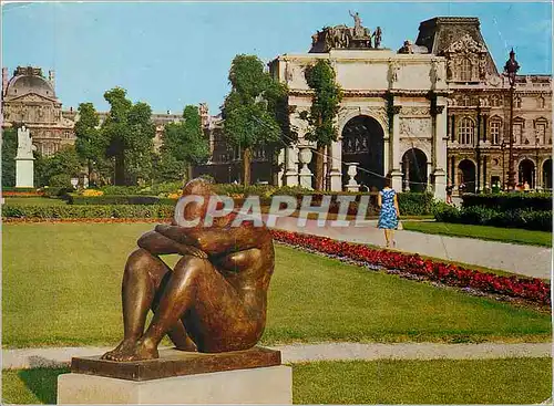 Moderne Karte Paris Sculpture de Maillo et l'Arc de Triomphe du Carroussel