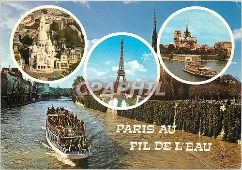 Cartes postales moderne Paris Le Sacre Coeur la Tour Eiffel N D et la Seine