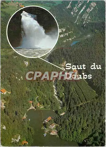 Cartes postales moderne La Franche Comte pittoresque le Saut du Doubs haut 27 m Frontiere France Suisse l'arrivee au sau