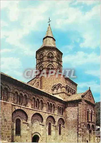 Moderne Karte Orcival (Puy de Dome) Basilique N D facade laterale sud et clocher