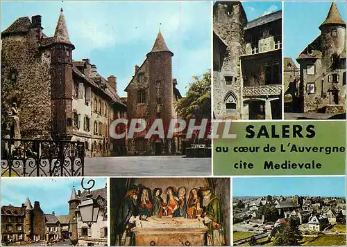 Moderne Karte Salers (Cantal) alt 950 m la Place Tyssandier d'Escous