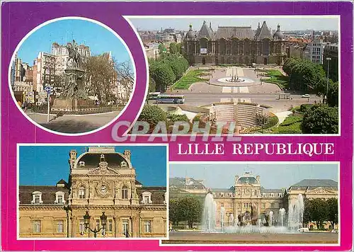 Cartes postales moderne Lille (Nord) La Place de la Republique le Palais des Beaux Arts la Prefectures