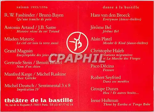 Cartes postales moderne Theatre de la bastille Rue de la Roquette Paris