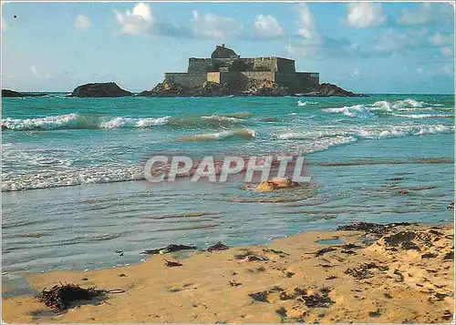 Moderne Karte Bretagne Cote d'Emeraude Saint Malo Le Fortt National Fort Royal Construit par Vauban en 1689