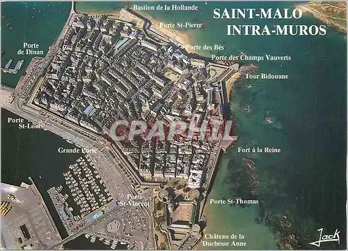 Moderne Karte Bretagne Cote d'Emeraude Saint Malo (I et V) La Ville Intre Muros