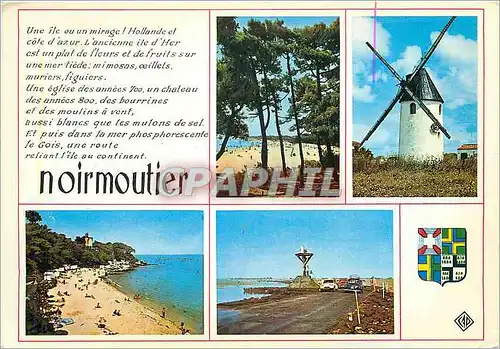 Cartes postales moderne Ile de Noirmoutier Plage des Sableaux Moulin de Barbatre Plage de l'Anse Rouge le Gois