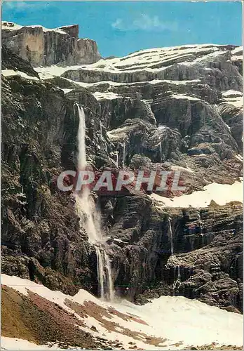 Moderne Karte Les Pyrenees Cirque de Gavarnie La Grande Cascade (Haut 422 m)