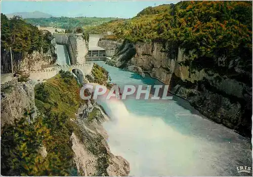 Moderne Karte Barrage de Genissiat (Ain) Le Saut de Ski