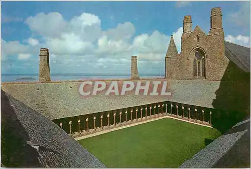 Cartes postales moderne Monte Saint Michel (Manche) Le cloitre et la facade du Refectoire