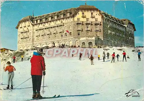 Moderne Karte Les Pyrenees Luchon Superbaneres (alt 1800 m) les champs de neige devant le Grand Hotel