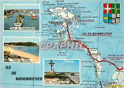 Moderne Karte Ile de Noirmoutier (Vendee)