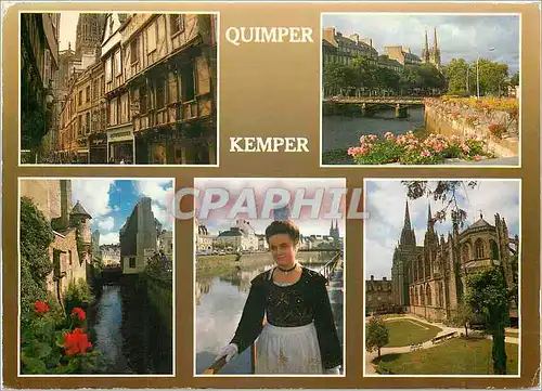 Moderne Karte Quimper Kemper les vieille maisons