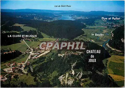 Moderne Karte Paysages du Haut Doubs La Cluse et Mijoux le chateau de Joux le lac de Saint Point Oye et Pallet