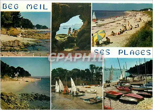 Cartes postales moderne Fouesnant Beg Meil la plage de la roche Percee la plage des duneset la Plage du Port