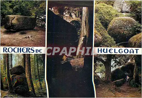 Cartes postales moderne Rochers legendaire de Huelgoat La Pierre Tremblante le Trou du Diable et le chaos