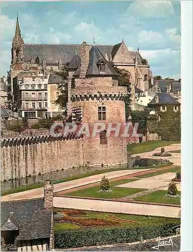 Moderne Karte Vannes La tour du connetable et la cathedrale