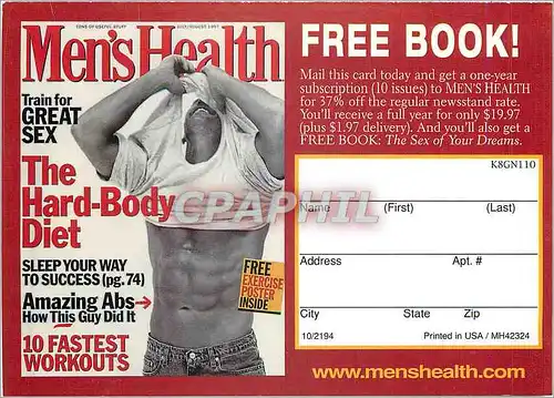 Cartes postales moderne Mens Health The Hard Body Diet