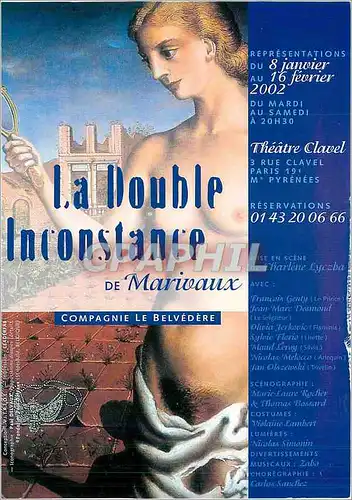 Cartes postales moderne Le Double incostance Theatre Clavel Compagnie Le Belvedere