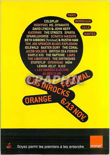Cartes postales moderne Les Inrocks Orange 6 16 nov