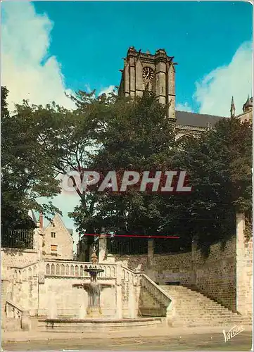 Cartes postales moderne les Meirveilles du Maine Le Mans (Sarthe) la Fontaine de la Place des Jacobins et une tour de la