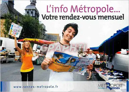 Cartes postales moderne L'Info Metropole Votre rendez vous mensuel Journal  Rennes