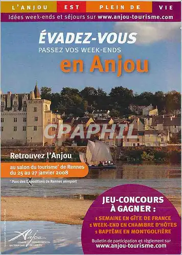 Moderne Karte Evadez vous Passer vos Week ends en Anjou