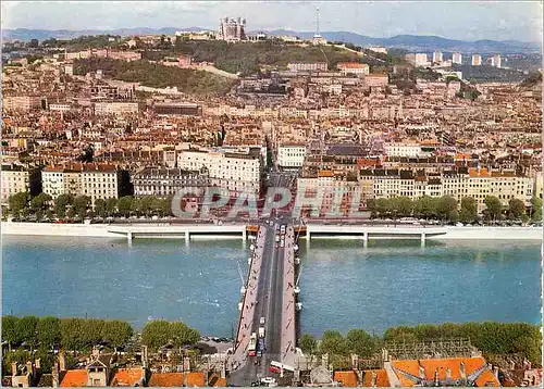 Cartes postales moderne Lyon Le Pont Lafayette sur le Rhone la ville et la Colline de Fourviere