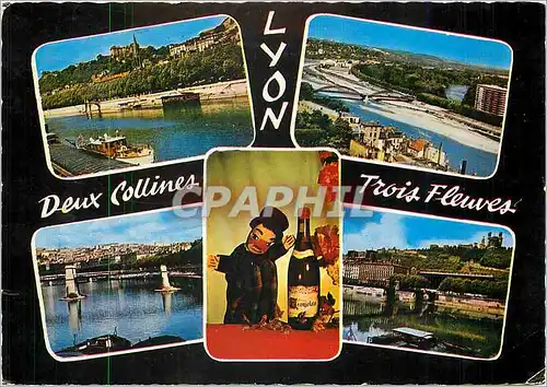 Cartes postales moderne Lyon (Rhone) La Saone La Rhone la Croix Rousse la colline qui travaille le Beaujolais