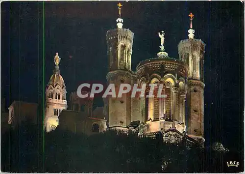 Cartes postales moderne Lyon (Rhone) Lumiere et son Abside de la Basilique N D de Fourviere