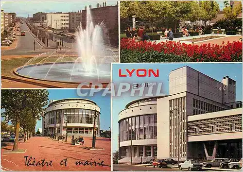 Cartes postales moderne Lyon (Rhone) Fontaine des Etats Unis Theatre et Mairie du 8e arrodissement