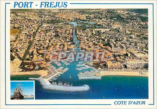 Moderne Karte La Cote d'Azur Port Frejus (Var) Intention de projet SEMAF