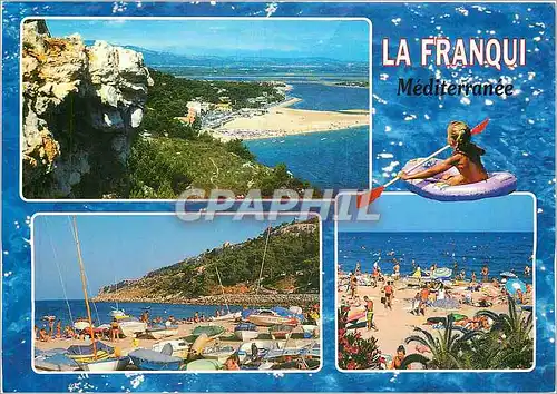 Moderne Karte La Franqui Station balneaire de la Mediterranee vues de la plage et ses falaises