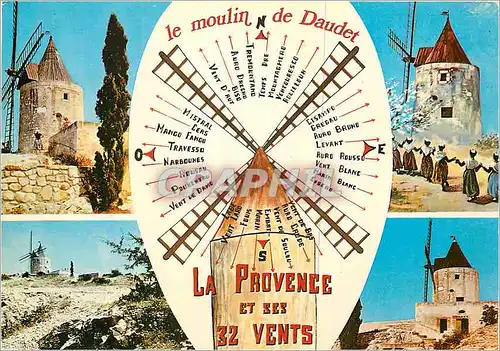 Cartes postales moderne Paysages de Provence Fontvieille (Bouche du Rhone) Le Moulin d'Alphonse Daudet et les vents de P