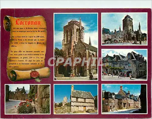 Cartes postales moderne Locronan Les vieilles maisons (XVIe et XVIIe) et l'eglise St Ronan