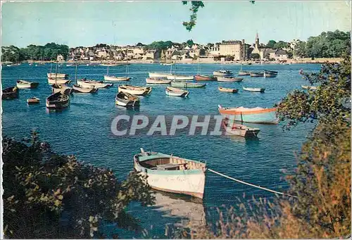 Moderne Karte La Bretagne en couleurs Riviere de l'Odet vue de Sainte Marine vers Bebodet