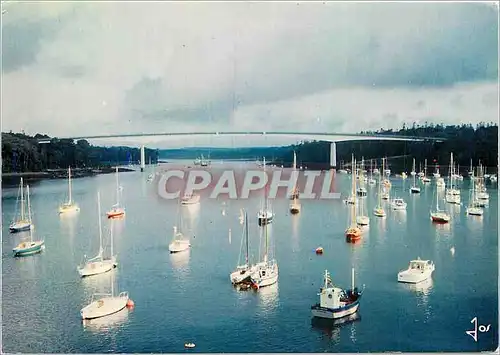 Moderne Karte Benodet L'anse de Penfould et le pont de Cornouaille (610 m)