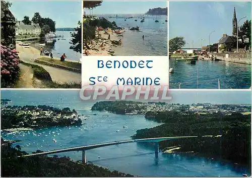 Moderne Karte Benodet Sainte Marine a l'embouchure de l'Odet