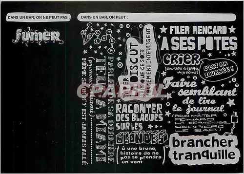 Cartes postales moderne Dans un Bar on ne peut Pas dans un Bar on peut Tabac