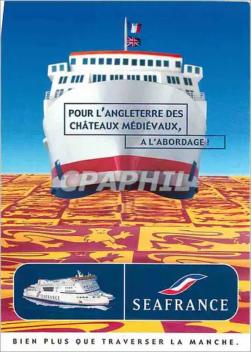 Cartes postales moderne Pour l'Angleterre des chateaux Medievaux Seafrance Bateau