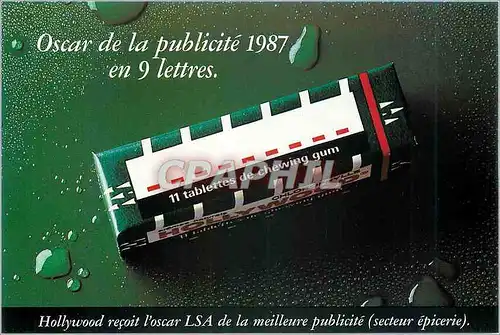 Moderne Karte Oscar de la publicite 1987 en 9 lettres Hollywood Chewing Gum