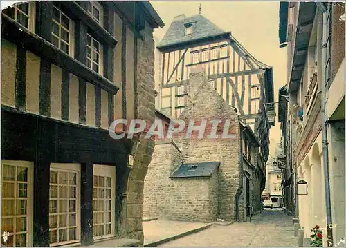 Moderne Karte La Bretagne en couleurs Dinan Rue de la Cordonnerie